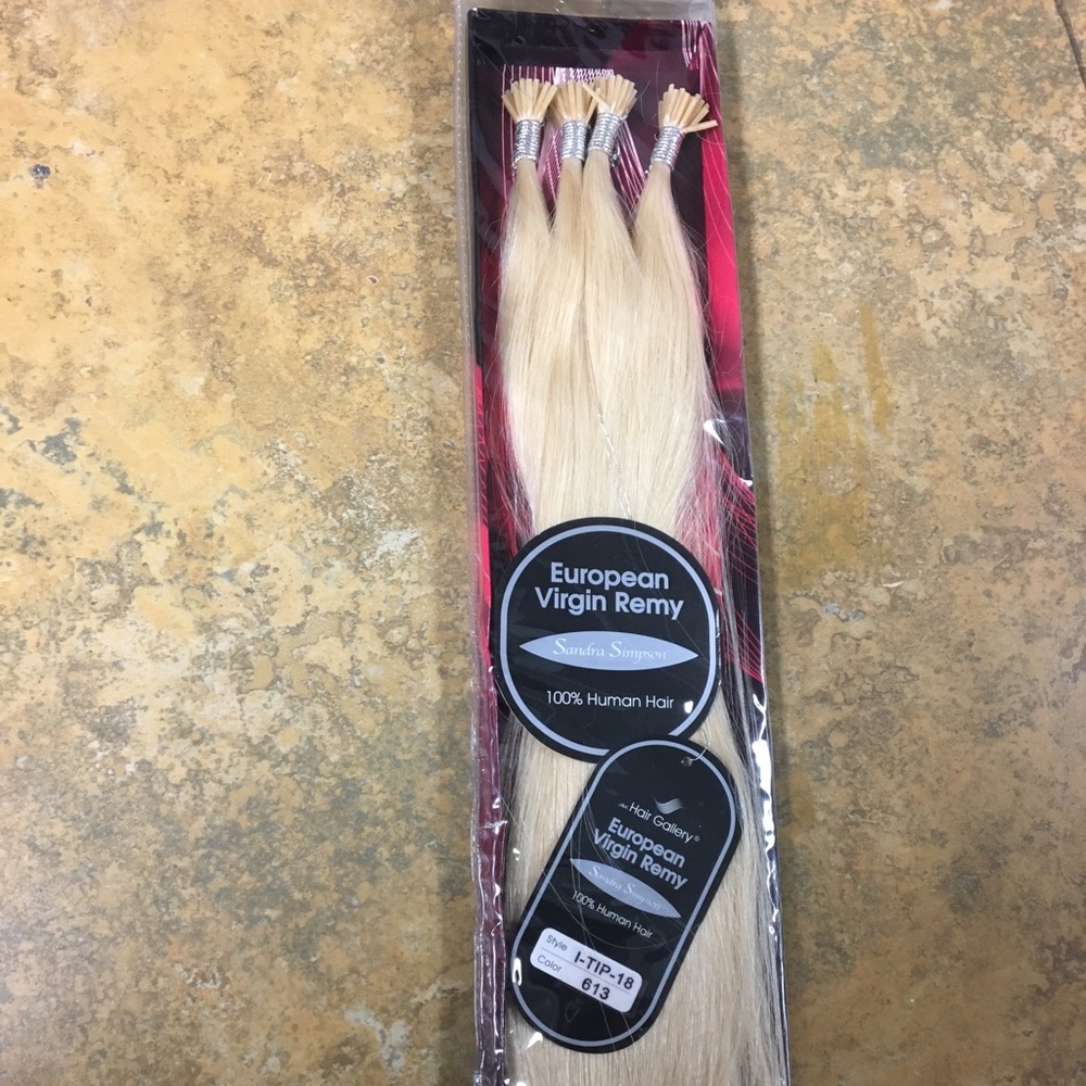 I tip human hair extensions individuals blonde 18”